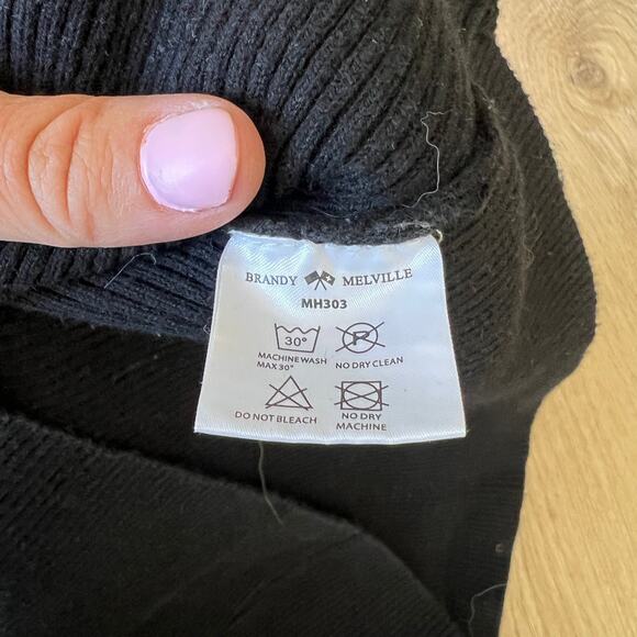 BRANDY MELVILLE Women's Ribbed Bodycon Dress In Black - Picture 7 of 8